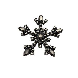 SNOWFLAKE Starburst Pin Brooch JP-190 Seagull Signed Pewter Silver‎ Tone Modern